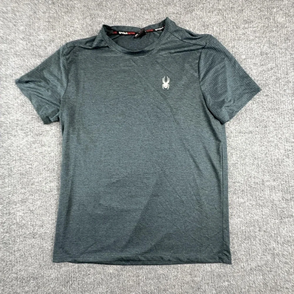 Spyder Active Shirt Mens Medium Green Short Sleeve Athletic Performance Tee